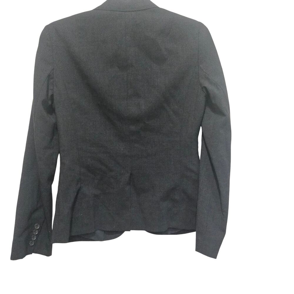 Tailored Wool Blazer Charcoal Gray Size 2 - image 2